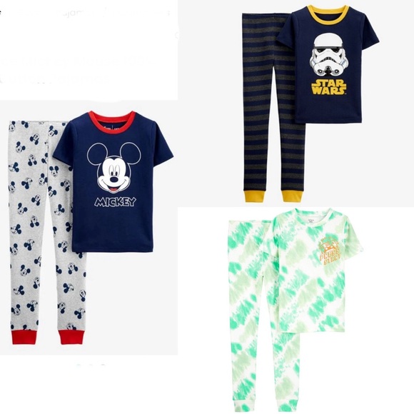 Carters Lot Bundle 3 Pairs of Boys 2-Piece 100% Snug Fit Cotton Pajamas • size 7 - Picture 1 of 8